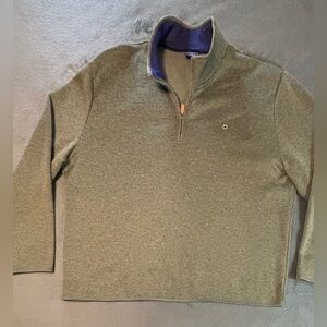 Crown & Ivy Green Qtr. Zip Sweater w/Crown Logo, Size: 3XLT. (5468)